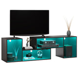 YITAHOME Transformable TV Stand w/String of LED Light, Modern Entertainment Center for 75/70/65/60/55/50/45 inch TVs, Gaming TV Media Consoles, TV Cabinet for Living Room, Black YITAHOME