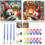 2 Pack Gnome Paint by Numbers Kit for Adults Beginner with Framed,Christmas Easy Adult Paint by Number Kits on Canvas DIY Painting for Beginners Art by Numbers for Home Wall Decor 10x10 Inch NEGEKFKX