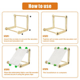 2 Pack Adjustable Wooden Embroidery Stands for Cross Stitch, Tabletop Hoop Holder with 2 Sizes Rods Tapestry Needlepoint Lap Natural Wood Frame for Sewing & Quilting wdbg