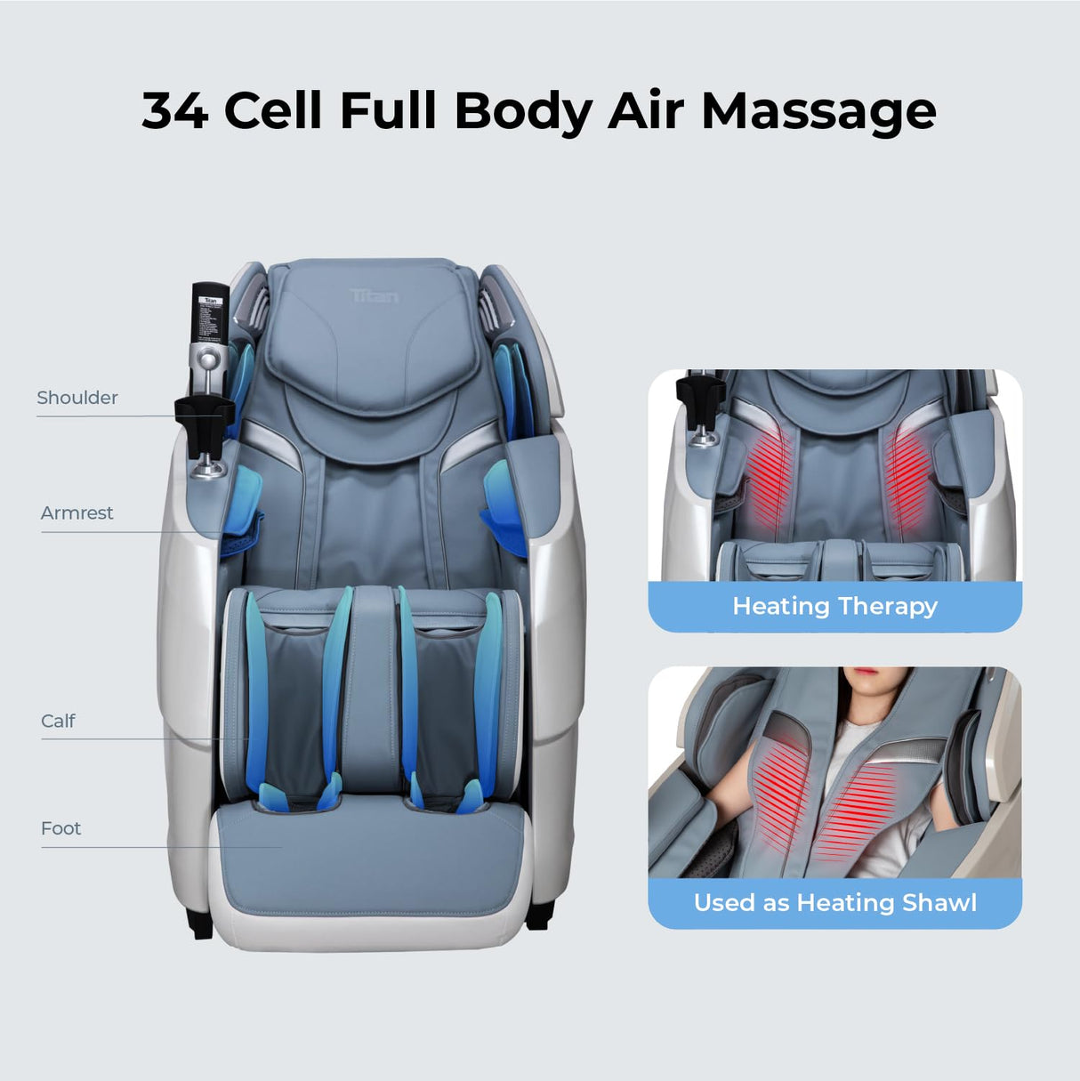 Titan Rejūv 4D l Brown l Full Body Massage Chair l SL Track l Intelligent Health Detection l Ai Series l Voice Recognition l Soothing Heating Therapy l Zero Gravity Reclining l Space Saving Titan