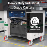 Nefish 8 Inch Heavy Duty Industrial Grade Casters Wheels, Aluminum Core PU Castor Set of 4, Durable Plate Swivel Casters with Brake 6000 LBS, Anti-Corrosion Wheels for Industrial, Equipment Nefish