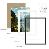 Picrit 20x27 Picture Frame 3 Pack, Black Puzzle Frame, Display Poster 16 x 24 with Mat or 20 x 27 without Mat for Horizontal or Vertical Wall Mounting. Picrit