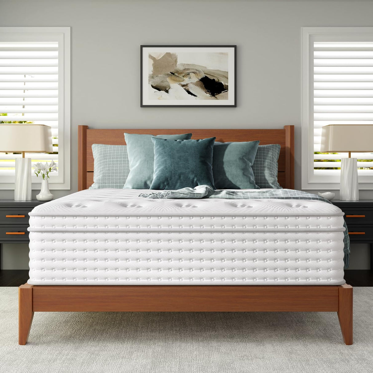 FP FLEXPEDIC Full Mattress, 14 Inch Cooling Gel Memory Foam Mattress, Breathable Hybrid Pocket Spring Firm 7-Zone Matelas, Pressure Relief, Fiberglass-Free & CertiPUR-US, No Odor FP FLEXPEDIC