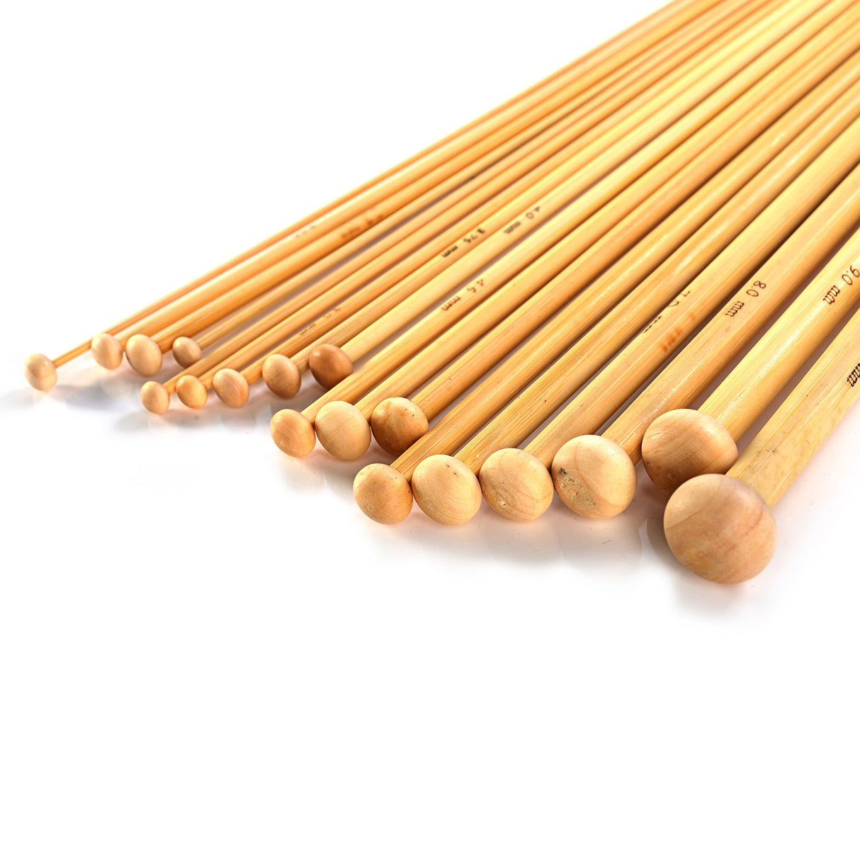 LIHAO 36 PCS Bamboo Knitting Needles Set (18 Sizes From 2.0mm to 10.0mm) LIHAO