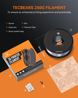 TECBEARS Silk Filament 1.75, Shiny Silk PLA Filament, 3D Printer Filament with Smooth Silky Surface, 250G Spool, 8 Rolls, Gold+Silver+Purple+Green+Blue+Pink+Orange+Red Copper TECBEARS