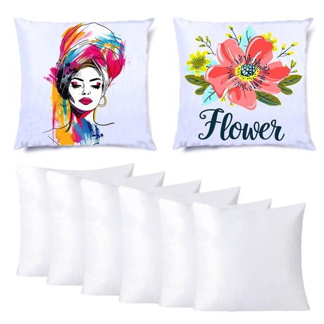 H-E Plain White Sublimation Blank Pillow Case DTF Printing Fashion Cushion Pillowcase Cover for Sublimation and DTF Printing DIY Throw Pillow Covers (10pcs/Pack) H-E