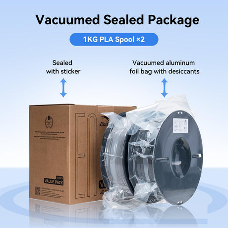 Creality 2kg Black & White PLA 1.75mm Filament Bundle for 3D Printing with No-Tangling Strong Bonding and Overhang Performance, Accuracy +/- 0.02mm Creality