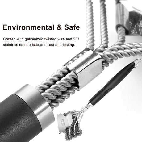 GRILLART Grill Brush and Scraper Bristle Free - Safe BBQ Brush for Grill -Stainless Grill Grate Cleaner - Safe Grill Accessories for Porcelain/Weber Gas/Charcoal Grill - Gifts for Grill Wizard/Men/Dad Weetiee