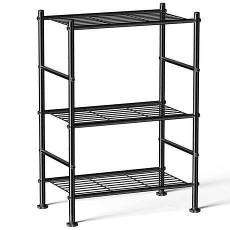 Abiglifty Storage Shelves, 3-Tier Metal Shelving, Wire Shelving with Adjustable Leveling Feet, Shelf Organizer for Bathroom, Closet, Garage Abiglifty
