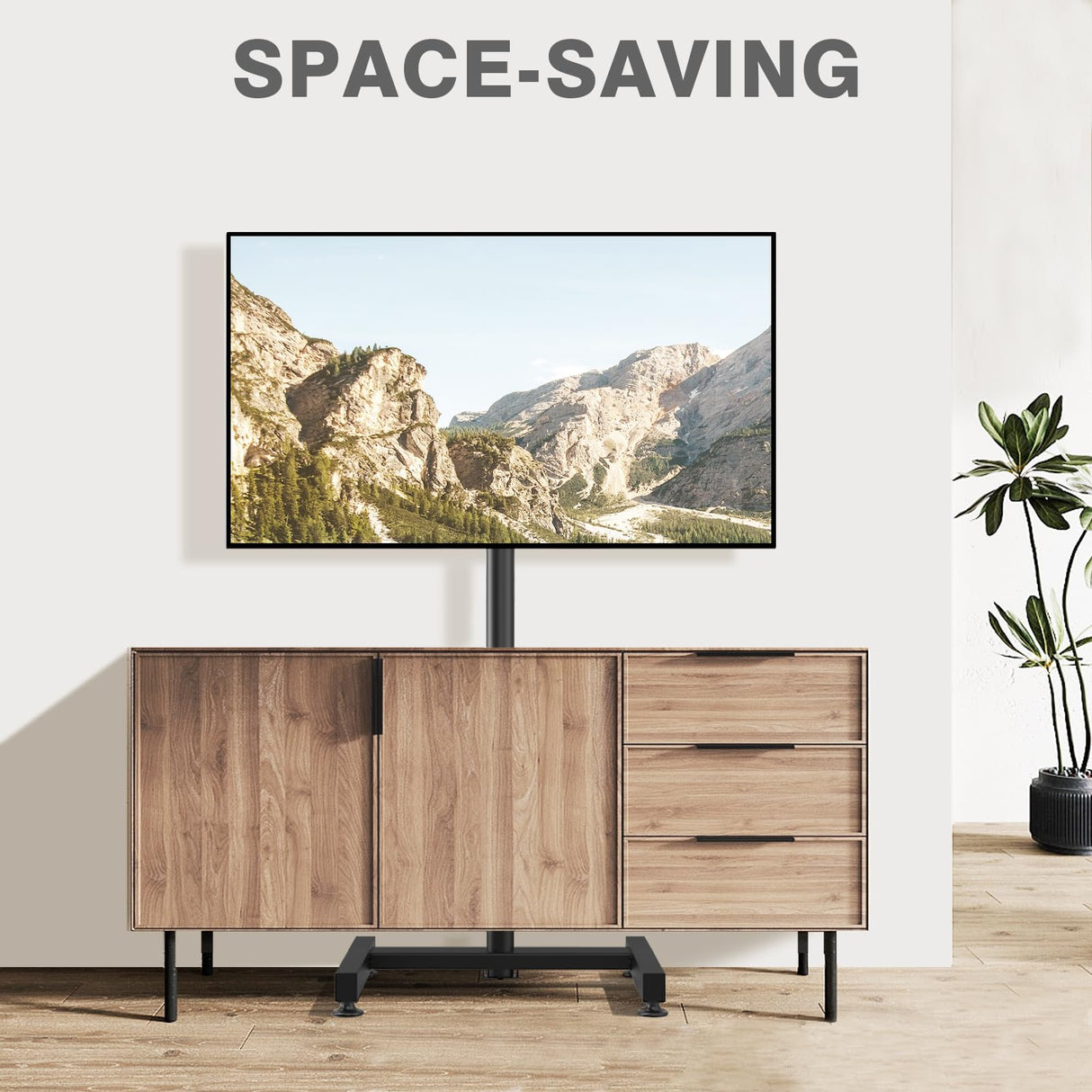 TVON TV Floor Stand for 13-50 inch LCD LED Flat/Curved Panel Screen TVs up to 44 lbs, Height Adjustable TV Stand Mount with VESA 200x200, Portable TV Stand for Bedroom, Dorm Room, Office TVON