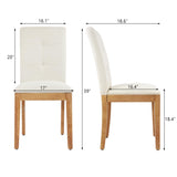 DAGONHIL Dining Chairs Set of 4, Modern Upholstered Fabric Dining Room Chairs, Armless Kitchen Chairs with Wood Legs and Padded Seat for Living Room, Bedroom, Kitchen (Beige) DAGONHIL