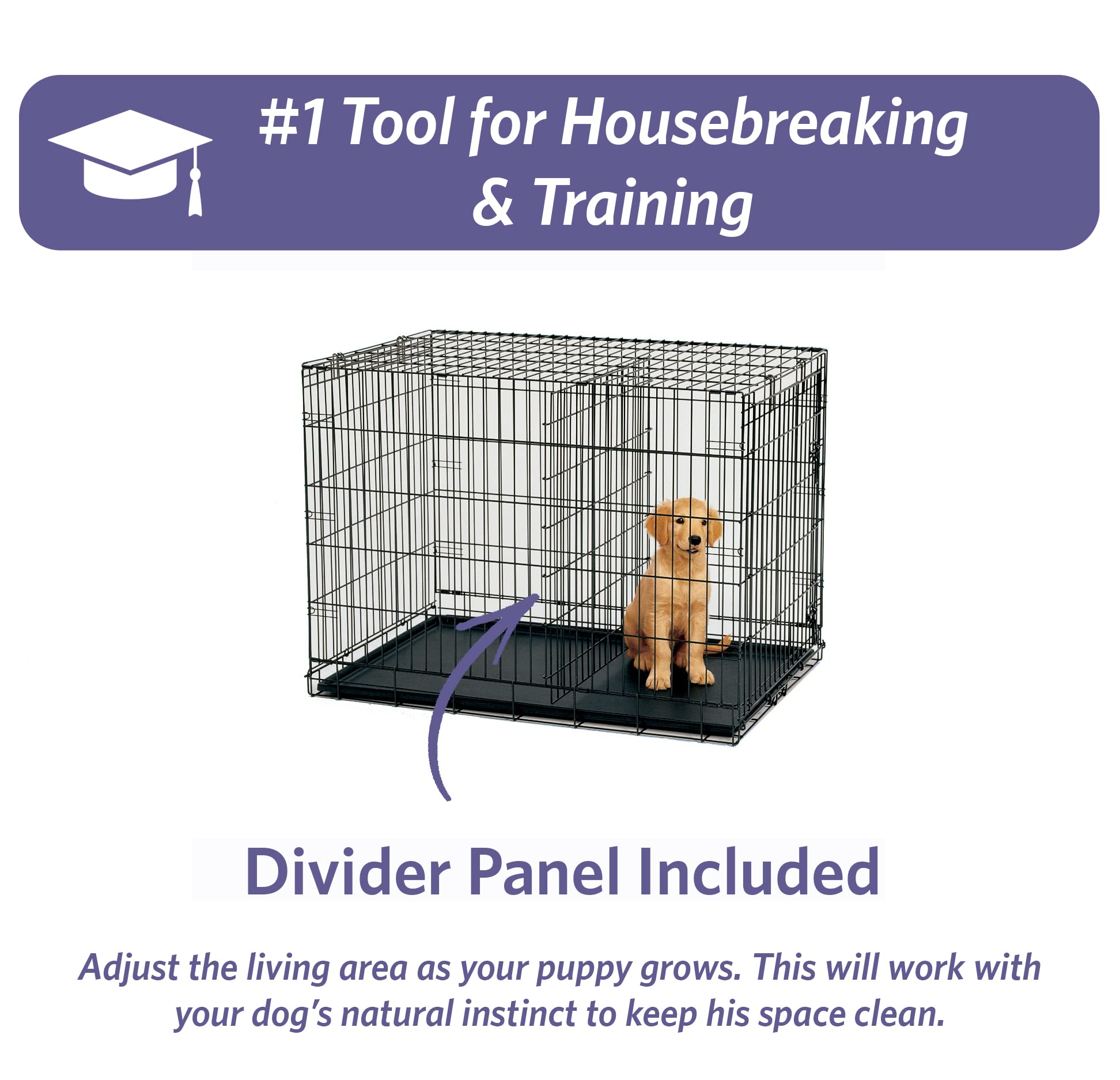 MidWest Homes for Pets Newly Enhanced Single Door iCrate Dog Crate, Includes Leak-Proof Pan, Floor Protecting Feet, Divider Panel & New Patented Features - WoodArtSupply