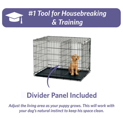 MidWest Homes for Pets Newly Enhanced Single Door iCrate Dog Crate, Includes Leak-Proof Pan, Floor Protecting Feet, Divider Panel & New Patented Features - WoodArtSupply