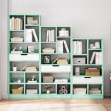 IOTXY Wooden Open Shelf Bookcase - 71 Inches Tall Freestanding Display Storage Cabinet Organizer with 10 Cubes and a Drawer, Floor Standing Bookshelf in Tiffany-Green IOTXY