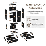 Einhomn Wooden Armoire Wardrobe Closet with 2 Doors and 2 Drawers,Freestanding Armoire Storage Cabinet with Shelves,Tall Clothing Storage Cabinet Suitable for Bedroom,Black Einhomn