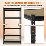 BIG RED Storage Shelving Unit, 5-Tier Adjustable, Heavy Duty Metal Garage Shelves/Utility Rack for Kitchen, Pantry, Basement, Bathroom, Laundry - 2,000 lbs Capacity, Black, 72" H x 35" W x 12" D BIG RED