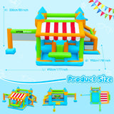 Inflatable Bounce House 176x136x80 inch Large Bounce Castle, with Blower, Ball Pit, Ball net, Ball Goal, for Indoor Outdoor Kid Sports/Playtime/Backyard Playground/Birthday Party UTOBSPORT