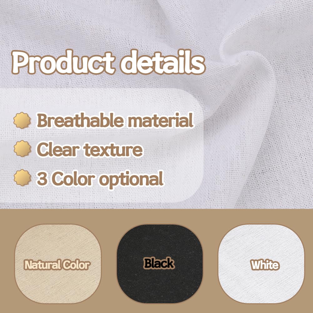 ZXIIXZ White Linen Needlework Fabric, (59In x 19In) Large Size Linen Fabric Cloth Linen Fabric for Making Garment Craft Upholstery Flower Pot Decoration ZXIIXZ