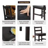 Kitchen Table and Chairs for 4, 5 Piece Wooden Dining Table Set with 4 Chairs for Small Space, Modern Square Counter Height Dining Room Table for Kitchen, Restaurant, Dark Brown Dkeli