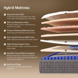 COMFBOX King Size Mattress 14 Inch ， Hybrid King Mattress in a Box, Medium Firm Mattresses with Memory Foam & Pocket Springs, Pressure Relief, Cool Fresh Sleep, Enhanced Edge Support COMFBOX