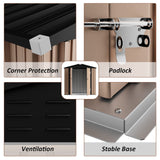 Amopatio 8x6 FT Outdoor Storage Shed, Waterproof Storage Building, Sturdy Tool Shed for Garden/Backyard, Brown Amopatio