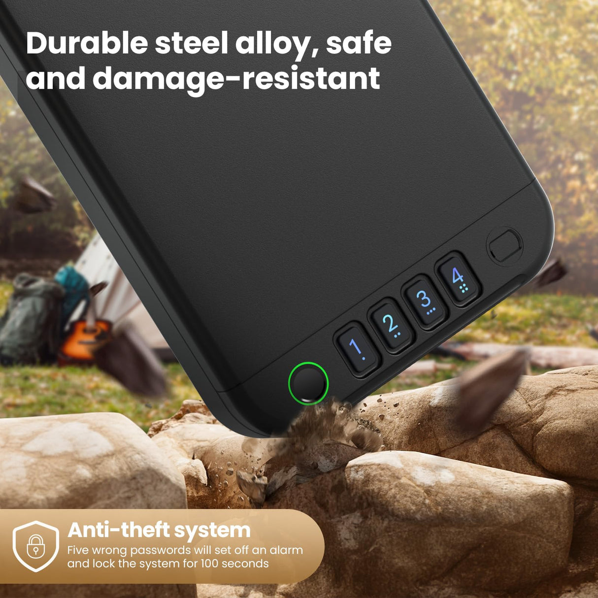 Gun Safe, Upgrade APP Control Portable Small Pistol Safe Travel Case, Biometric Gun Safes for Handgun, Fingerprint Quick Access Gun Box with Keys, Keypad and USB-C Port for Home Bedside Nightstand Car XGUNXBOX