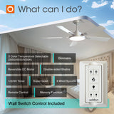 addlon Ceiling Fans with Lights, 52 inch Silver Ceiling fan with Light and Remote Control, Reversible, 3CCT, Dimmable, Noiseless, Ceiling Fan for Bedroom, Farmhouse, living room, Indoor/Outdoor Use addlon