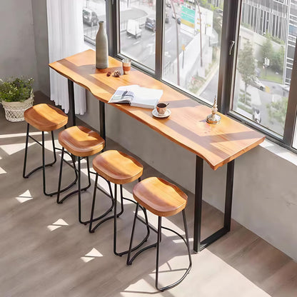 JNMDLAKO Industrial Narrow Bar Table - Solid Wood Counter Height Dining Table for Small Spaces - WoodArtSupply