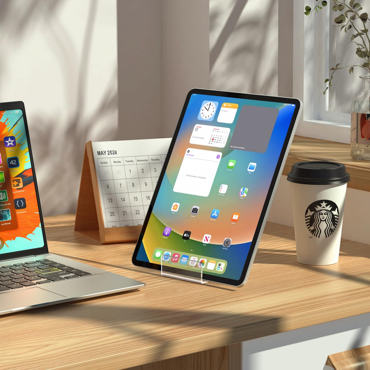 Suneerplay 4 Pack Acrylic Book Stand, Book Holder for Display, Clear Easel Stand for Display, Display Holder for Postcard, CD, Frame, Picture, Magazine, Plate, Phone, Sticker Suneerplay