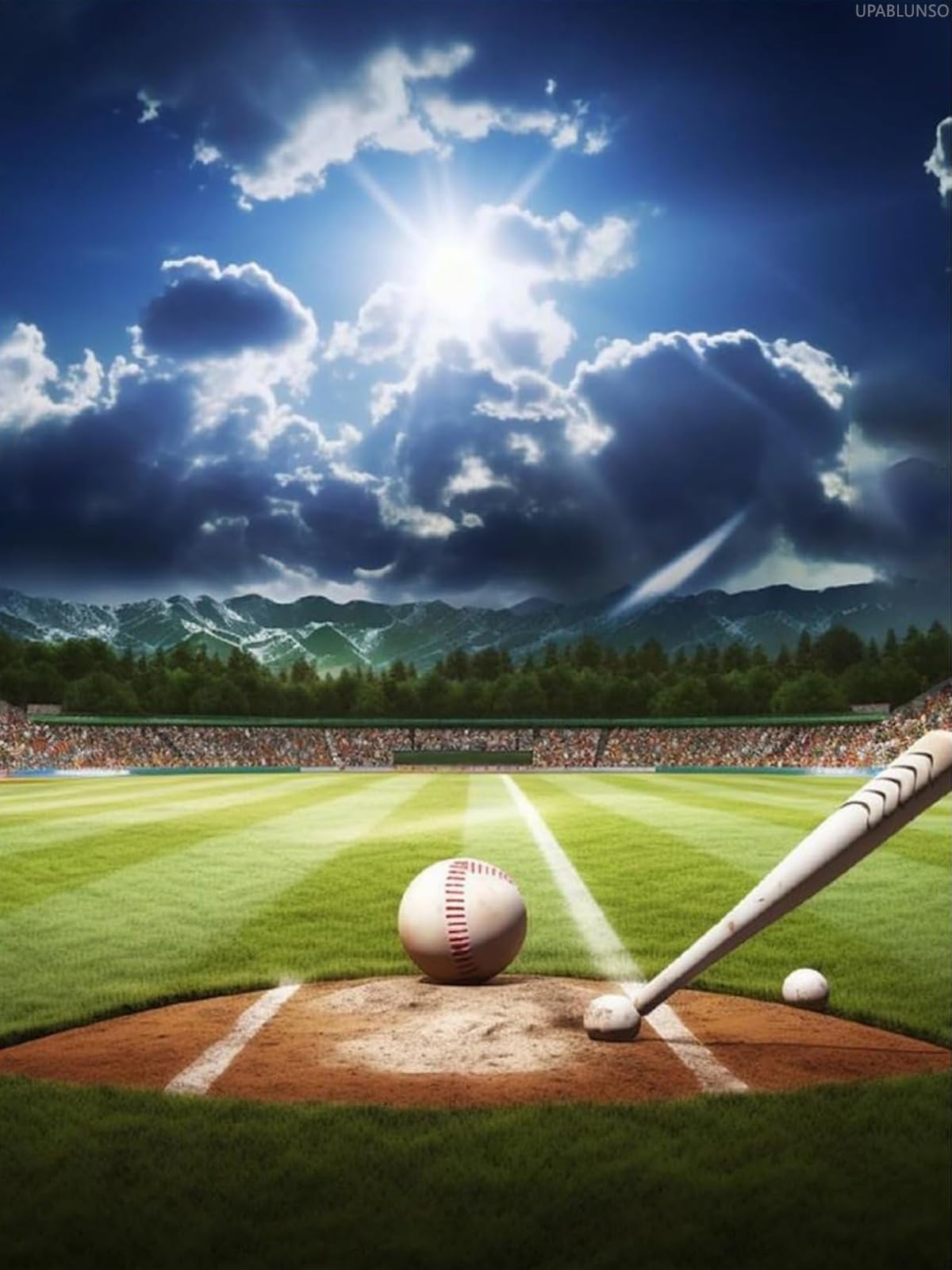 Baseball Sports Field Diamond Painting Kits for Adults Full Drill Diamond Dots Paintings Round 5D Paint with Diamonds Pictures Art Painting Kits DIY Crafts for Home Wall Art Decor 12x16 inch UPABLUNSO