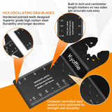 Kyoffiie 100Pcs Oscillating Saw Blades, Quick Release Multi Tool Blades Kits Universal Oscillating Tool Blades Wood Plastic Multitool Blades Compatible with Dewalt, Ryobi, Makita, Bosch, Craftsman Kyoffiie