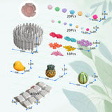Kai Dream Fairy Garden Kit, 118Pcs Miniature Resin Figurines, Fake Fence, Flower Decor for Outdoor Fairy Garden Kai Dream