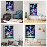 JFYHAB Lightning Diamond Art Kits for Adults, Lightning Diamond Painting Kits for Beginners, DIY 5D Sky Diamond Painting with Round Gem Art Kits for Adult for Gift Home Wall Decor 12x16 Inch JFYHAB