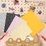 Handmade DIY Greeting Card Kits Includes 16 Cards 16 Envelopes with Decoration Accessories, DIY Greeting Card Making Kits, Personalized DIY Greeting Card Set for Craft Birthday Card Making (Pink) Tcwhniev