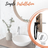 Autumn Alley Rustic Farmhouse Towel Holder for Bathroom, Rustic Hand Towel Holder, Rustic Towel Rack Holder, Wall Mounted, Western Bathroom Decor, Wood Country Decor, Galvanized Metal, Black Ring Autumn Alley