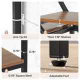 Tribesigns 70.87'' Tall Bookshelf Set of 2, 9-Tier Industrial Etagere Bookcase, Large Geometric Bookshelves with Open Shelf, Wood & Metal Freestanding Display Shelf for Living Room, Brown & Black Tribesigns