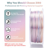 ZIRO 3D Printer Filament, Shiny PLA Fast Gradient Color Change, Glossy Color Change by Length PLA, Fit Most FDM 3D Printers, Dimensional Accuracy +/-0.03mm, 1KG/2.2lb Spool, Earth Tone(Silk) ZIRO