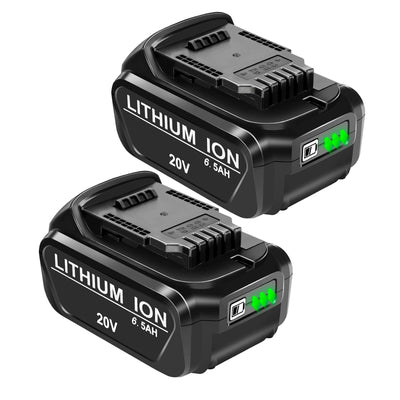 2 Packs 20V 6.5Ah Replacement Battery Compatible with Dewalt 20V Battery Max XR Lithium-ion DCB200 DCB204 DCB206 DCB180 DCD985B DCD771C2 DCS355D1 DCD790B Cordless Power Tools