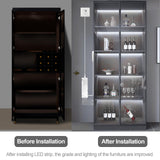 Under Cabinet COB LED Light Strip Kit,12V 6 Rolls 3.3FT White COB LED Strip Lights with Penetrable Wooden Board Hidden Touch Sensor Switch for DIY Kitchen,Wardrobe,Shelf,Display Cabinet Ligting Living Amazy