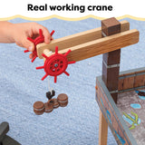 KidKraft Pirate's Cove Wooden Ship Play Set with Lights and Sounds, Pirates and 17-Piece Accessories, Gift for Ages 3+ KidKraft