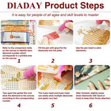 DIADAY 5D Diamond Art Kits for Adults, Winter Christmas Cardinals Diamond Painting Kit, Full Round Drill Bird Diamond Art, DIY Crafts Home Wall Christmas Decor Gift 12 x 12 Inches DIADAY