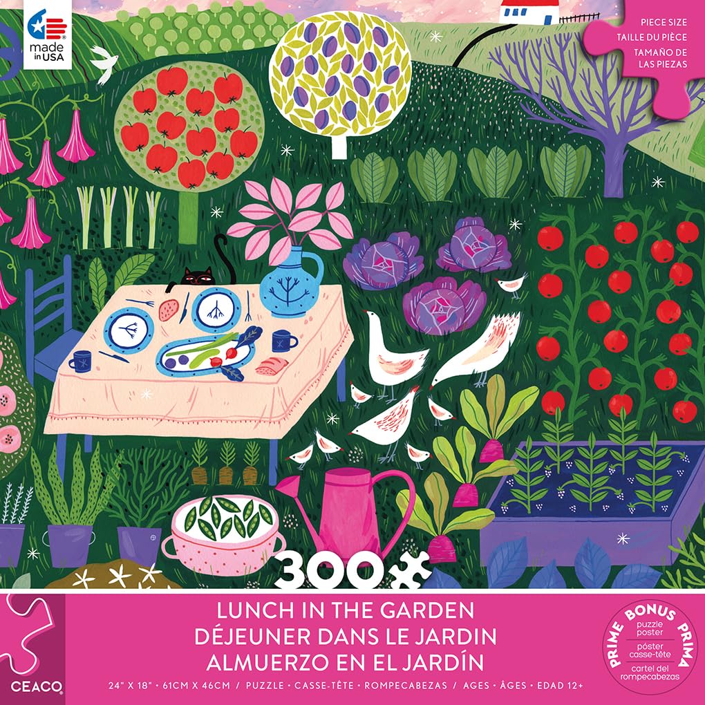 Ceaco - Lunch in The Garden - 300 Oversized Piece Jigsaw Puzzle Ceaco