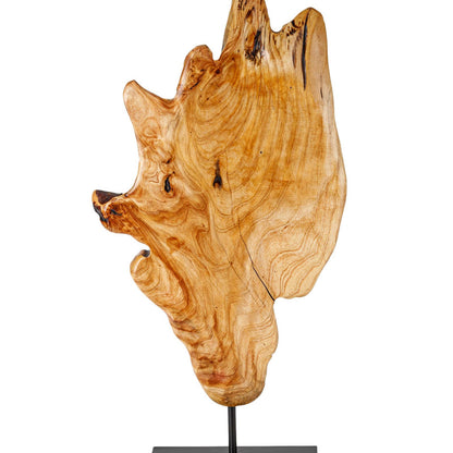 THY COLLECTIBLES Irregular Handcarved Root Wood Sculpture, Wood Tabletop Abstract Standing Sculpture for Home Decor Natural Edge Tabletop Statue (Small)