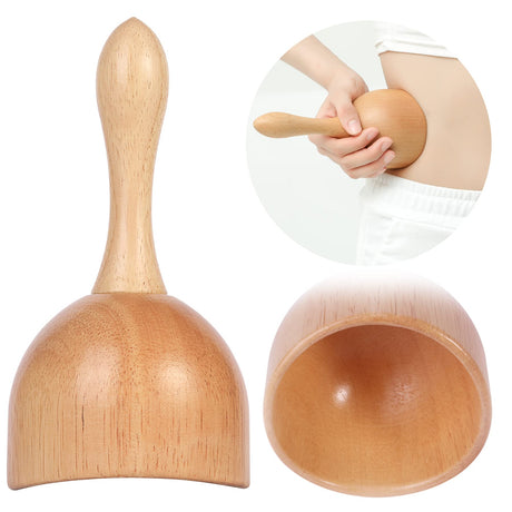 Komogir Handhleld Wood Swedish Cup Wooden Massager Wood Therapy Massage Tool Body Sculpting Tools for Maderoterapia,Lympahtic Drainage,Anti-Cellulite,Muscle Pain Relief -1 Piece-Rubber Wood Komogir