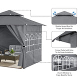 ABCCANOPY 10x12 Outdoor Gazebo - Patio Screened Gazebo with Curtains and Windows for Deck, Lawn and Backyard (Dark Gray) ABCCANOPY