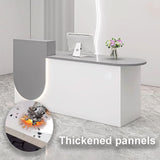 GUQASDV Reception Desk with Counter, Modern Reception Standing Counter, Front Desk Reception Counter, Office Counter Table with Soft Lighting for Clothing Stores, Restaurants(Beige,1.1m) GUQASDV