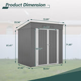 6x4 FT Outdoor Storage Shed with Lockable Double Doors, Aluminum Frame, Weatherproof with Frame Floor, Metal Tool Shed for Garden, Backyard, Patio, and Equipment Storage Mulinsonfly