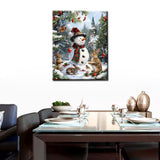 Christmas is Coming Paint by Numbers Kit for Adults Beginners Student Boys and Girls,Snowman Animal DIY Acrylic Painting on Canvas Perfect for Lovely Ideal Gift Home Wall Decor 16x20 Inch (No Frame) Tucocoo