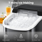 Nugget Ice Makers Countertop with Soft Chewable Pellet Ice, 7 Mins Ice Making, 35.5Lbs/24Hrs, Pebble Ice Maker Machine with Self-Cleaning/Ice Basket/Ice Scoop for Home/Office/Bar, Black ZAFRO