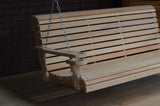 Generic 5FT Cypress Roll Porch Swing Made in USA with Hanging Hardware, Unfinished Natural Wood Tone Generic